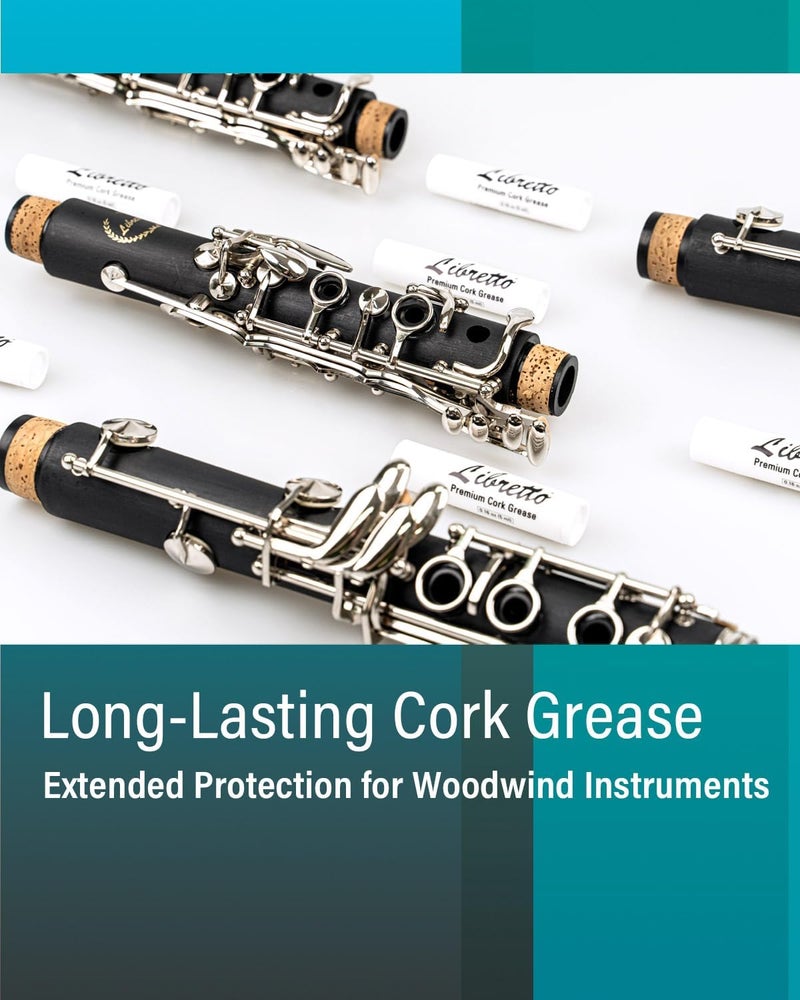 Libretto Clarinet Swab Kit, Pull Through Swab + Cork Grease, Microfiber Swab for Bb Clarinet, Odorless 0.16 oz Cork Grease for Woodwind Musical Instruments - Image 4